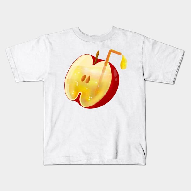 Cute Apple Juice Kids T-Shirt by Kimprut